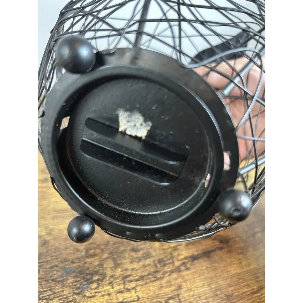 Vintage Black Wire Apple Candle Holder Teacher Fall Gift Farmhouse Decor 7 inch